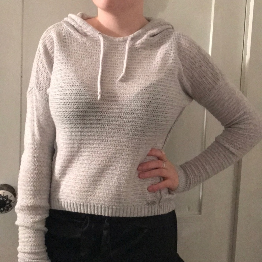 Light grey sweater hoodie